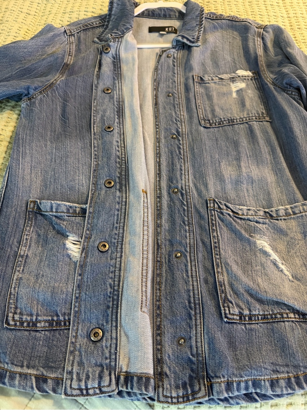 KUT from the Kloth brand size L Blue denim shirt/jacket - Picture 9 of 14